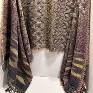 Wms Dusty Rose Periwinkle 74x24 Luxurious Abstract Scarf Shawl Headwrap NWOT